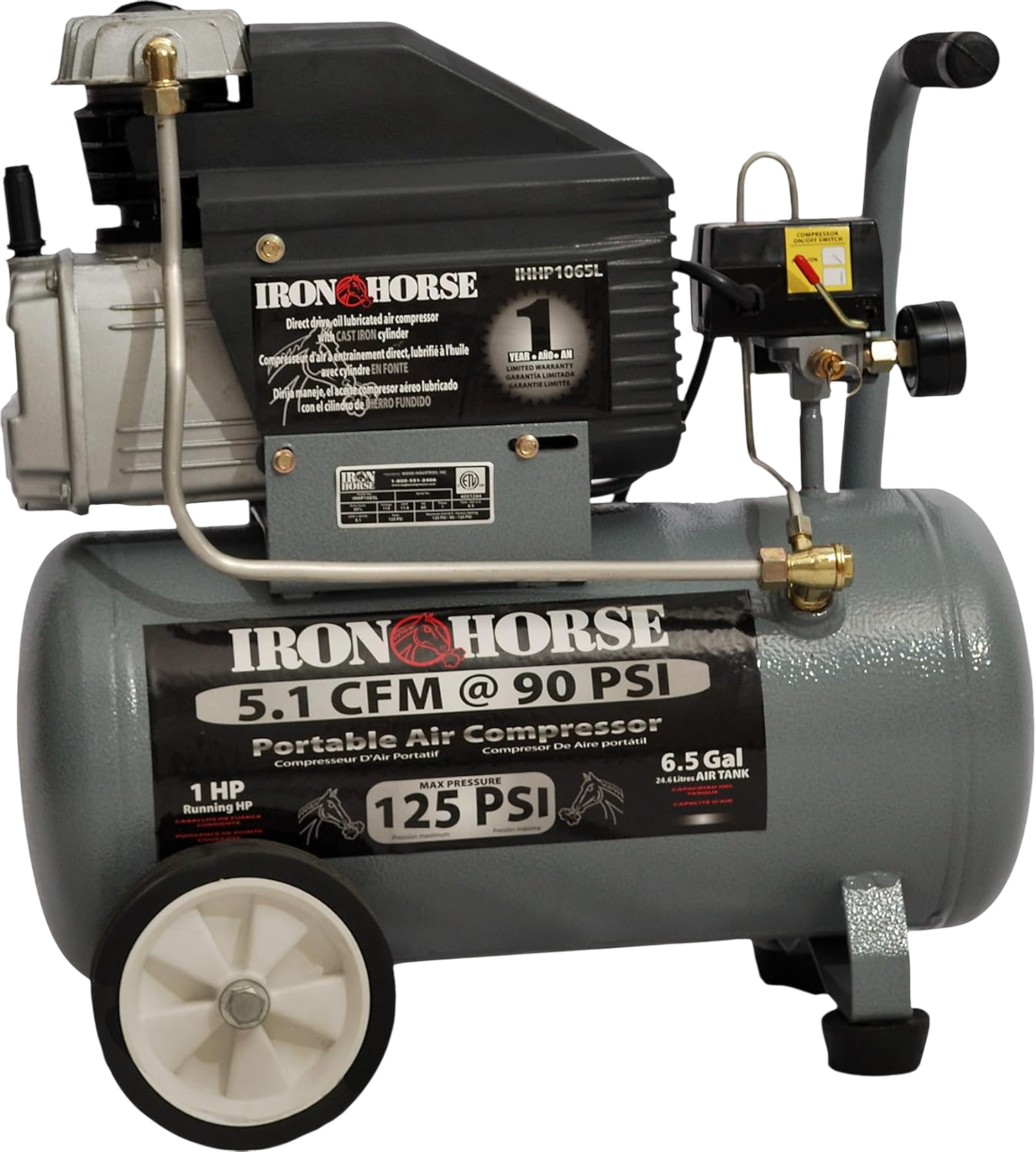 IHHP1065L Portable Electric Air Compressor by Iron Horse