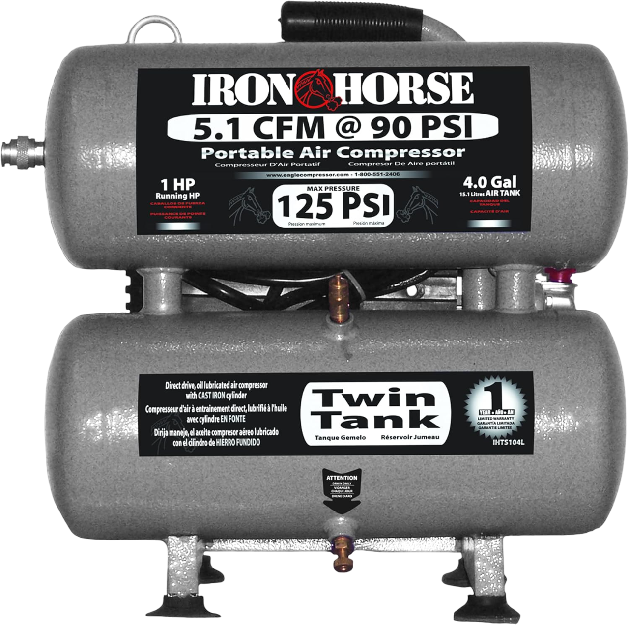 IHHD104L-AK Stack Air Compressor by Iron Horse